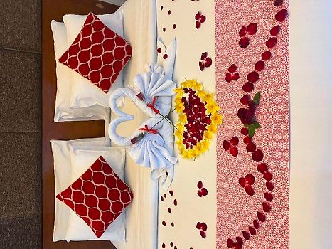 Special anniversary bed set up for arrival